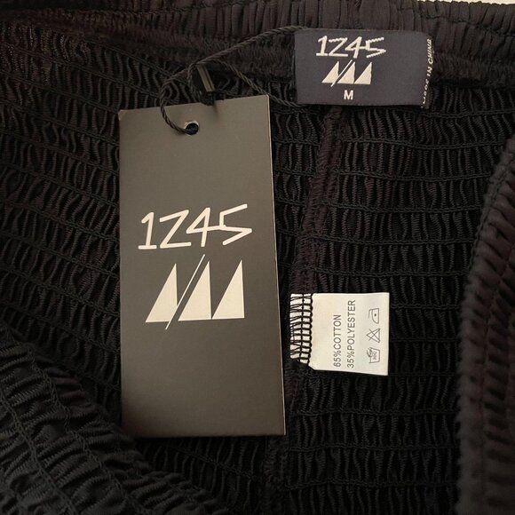 1Z45‎ Smocked Stretch High Rise Shorts Black M - Picture 3 of 3